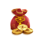 Símbolo Saco de Moedas do Fortune Ox, paga 2x três em linha. PG Soft.