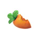 Símbolo Cenoura do Fortune Rabbit, símbolo de pagamento mais baixo, paga 2x por linha. PG Soft.