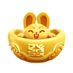 Símbolo Lingote Dourado do Fortune Rabbit, símbolo premium que paga 100x por linha. PG Soft.